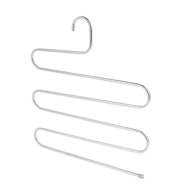5pcs Stainless Steel Pants Hanger Clothes Rack Closet Holder Organizer