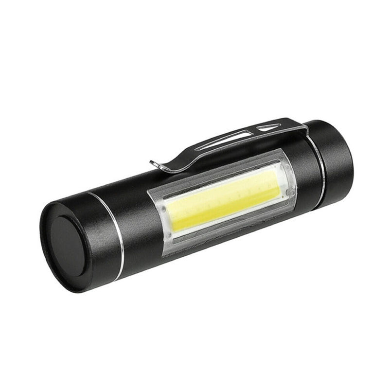 Mini Portable Flashlight COB LED Pocket Clip-On Torch Head Lamp for Outdoor
