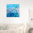 5D DIY Full Drill Round Shape Swan Rhinestone Diamond Drawing Home Decoration