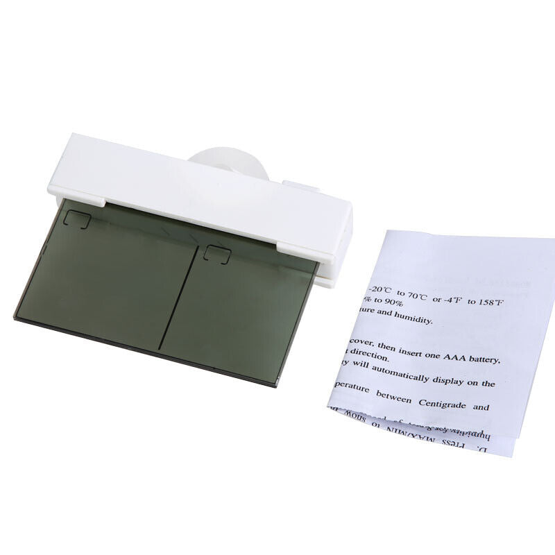 Digital Window Thermometer Hydrometer Indoor Outdoor Weather Station Suctio