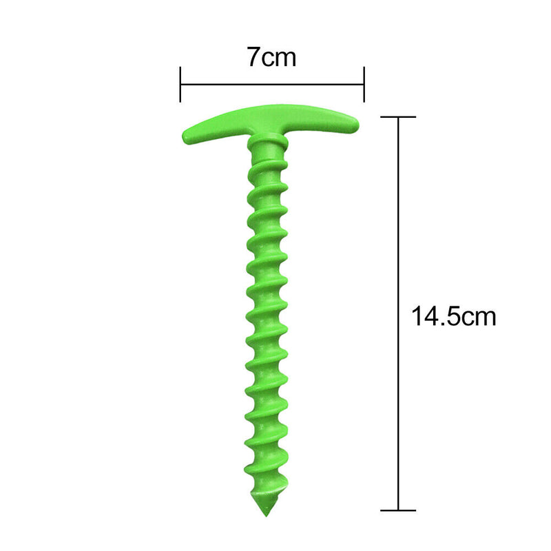 10pcs 14.5cm Camping Tent Ground Peg Nylon Canopy Awning Fixed Nail (Green)