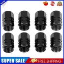 8pcs Aluminum Alloy Car Motorcycle Tire Valve Stem Caps Dust Covers (Black)