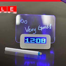 Digital Calendar LED Fluorescent Message Board USB Light Alarm Clock Thermometer