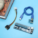 USB 3.0 PCI-E Express 1x to16x Extender Riser Card Adapter SATA Power Cable