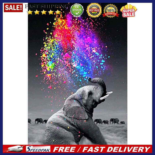 Spray Elephant Oil Paint By Numbers Kits Canvas Picture Wall Art Home DIY C