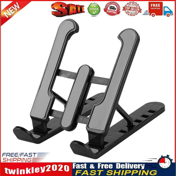 Foldable Tablet Holder Height Adjustable Smart Phone Cooling Stand (Black) Newly