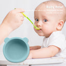 Kids Silicone Plate Baby Bowl with Suction Non-Slip BPA Free Dish (Green) Newly