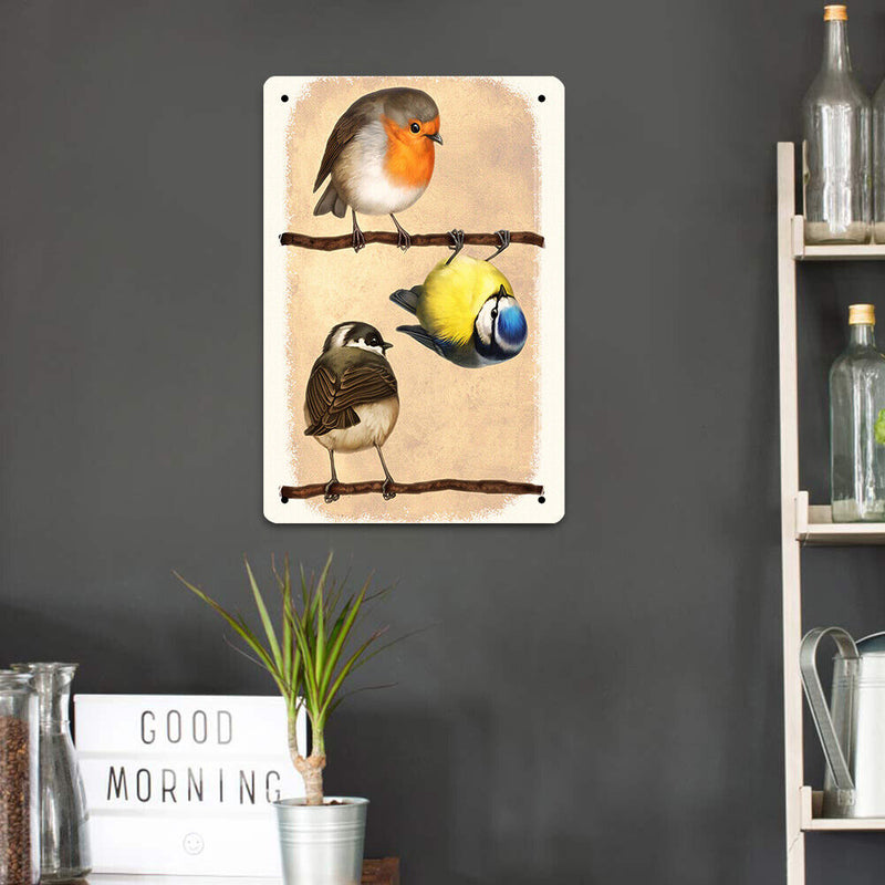 Branch Birds Metal Plate Tin Sign Plate for Bar Pub Club Cafe Craft Accessories