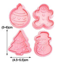 4Pc/Set Christmas Cookie Biscuit Plunger Mould Fondant Mold P1X7 Baking P6I8