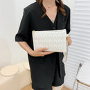 Fashion Rivet Evening Clutch Bag Leather Women Envelope Handbag (White)