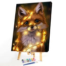 Painting By Numbers DIY Light Fox Hand Painted Canvas Oil Art Picture Craft Kit