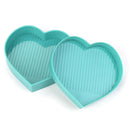 5D Diamond Painting Tray Plastic Heart Shape Drill Plate 7x7cm (Sky Blue)