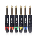 6.35mm Mono Male Plug Connector DIY Soldering Plug for Microphone (Black)