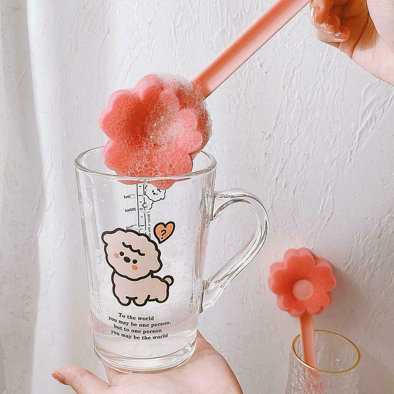 Sponge Handle Brush Home Cleaning Tool For Bottle Coffe Glass Wineglass Cup X1Q8