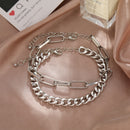 2pcs Double Layers Thick Chain Anklet Punk Foot Ankle Bracelet Wemen Men Je