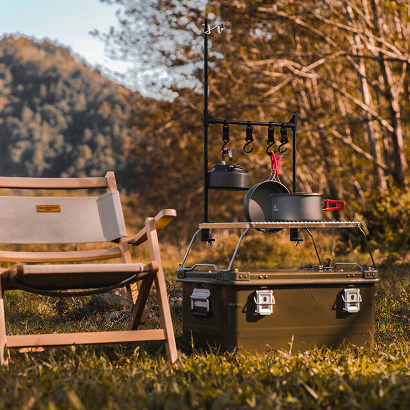 Outdoor Desktop Storage Rack Multifunction Desk Hanging Hook Shelf Stand