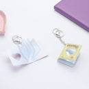 Color Hollow Love 16 Photos Keychain Card Holder Key Rings Mini Photo Album