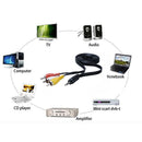 Male to Male Laptop Speaker AUX Cable Adapter Wire 3.5mm Jack to 3 RCA AV Cable