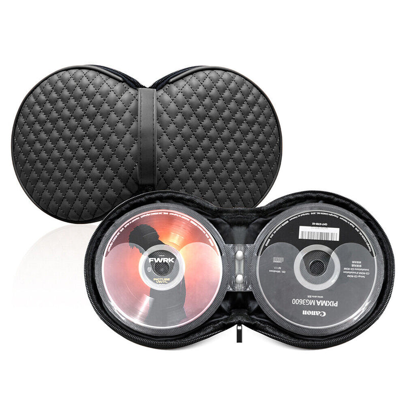 Portable CD DVD 20 Capacity Storage Case with Zipper Car Disc Box (Black) Newly