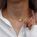 Jewelry Meaningful Lady Men Clavicle Chain Necklace Rectangle Pendant 11:11