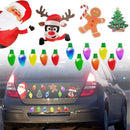 Christmas Magnet Set Refrigerator Magnets Santa Reindeer Tree Reflective Bulb