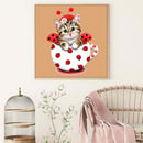 5D DIY Diamond Painting Lovely Cup Cat Cross Stitch Embroidery Mosaic Kits