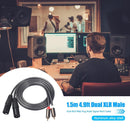 1.5m/4.9ft Dual XLR Male to Dual RCA Male Audio Microphone Cable Adapter Wire