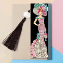 2pcs 5D DIY Diamond Painting Leather Bookmark Special-shaped Drill Tassel D