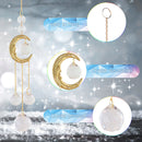 #A Wind Chime Crystal Ornament Diamond Pipa Moon Prism Windbell Pendant Jewelry