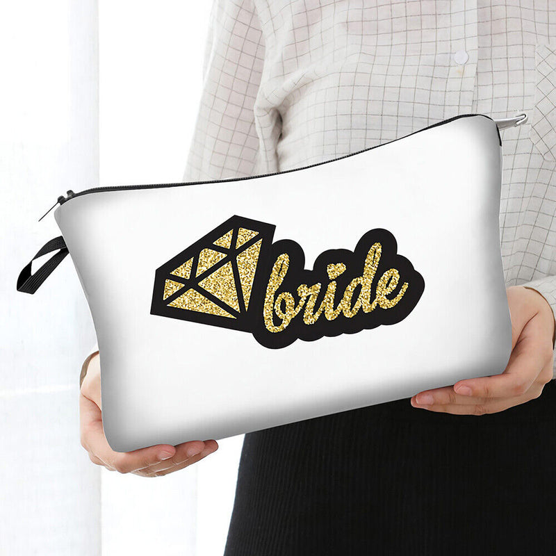 Women Gift Portable Bridal Shower Team Bride Cosmetic Bag Bridal Makeup Bags