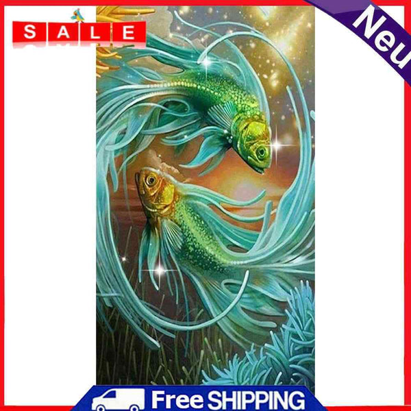 5D Diamond Painting Full Square Drill Cuddling Fish Mosaic Rhinestone Picture