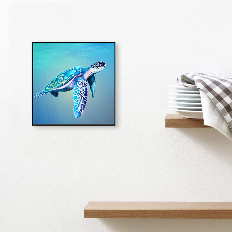 Swimming Turtle Canvas Paint By Numbers Oil Hand Painted Drawing Kit Home D