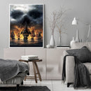 Fire Ship Drawing Frameless DIY Oil Paint by Numbers Canvas Home Decoration