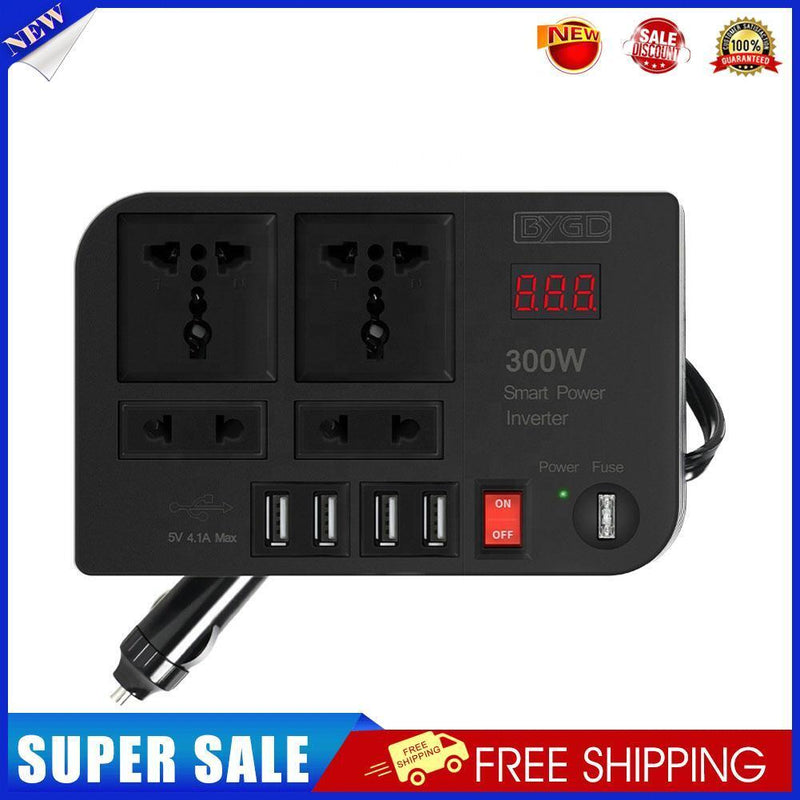 4 USB 300W DC 12V to AC 220V Car Power Inverter Charger Converter Adaper