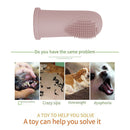 Silicone Dog Cat Finger Toothbrush Bad Breath Care Teeth Cleaning (Pink) Newly