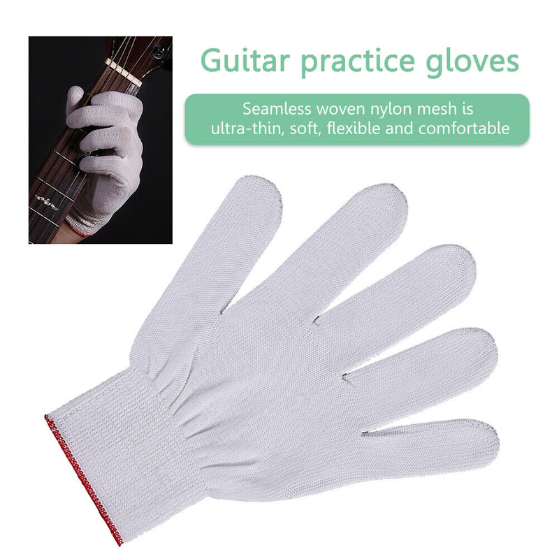 Anti-slip Nylon Gloves Guitar Bass Gloves Musical Instrument Practice Hand Co