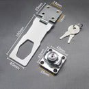 Punch-Free Stainless Steel Drawer Lock with Key Door Bolt Locks (4 Inch) Newly