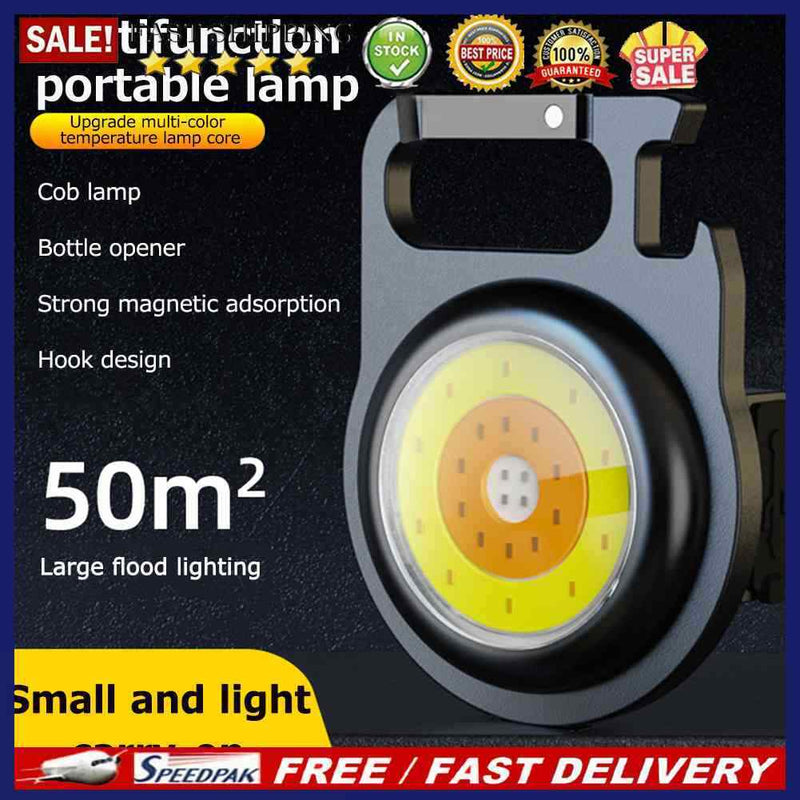 COB LED Mini Work Light Flashlight Camping Survival Bottle Opener Lamp Torch