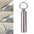 Survival Waterproof Pills Box Container Aluminum Medicine Bottle Keychain