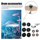 12x Drum Cymbal Felt Pad Sleeve Nut Gasket Kit Replacement Parts (Black) Newly