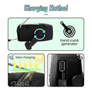 3 LED Lights Flashlight Hand Crank Radio 1200mAh Power AM FM Radio Black Newly