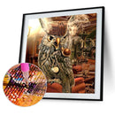 Frameless Owl in Cat Oil Paint By Numbers DIY Handmade Drawing On Canvas Kit