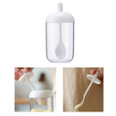 Plastic Seasoning Jar Can Kitchen Spice Salt Pepper Condiment Bottle with Spoon