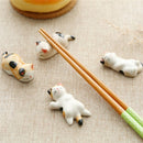 Luck Japan Beautiful Lucky Cat Cutlery Stand Japanese Chopsticks Holder Ceramic