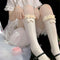 Elastic Maid Girl Gift Knee High Lace Bow Socks Transparent Lolita Socks