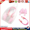 Anti-noise Waterproof Swimming Protective Earplugs + Nose Clip Kits (Pink) Newly