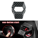 Car Engine Start Stop Button Cover Ring Ignition Button Carbon Fiber Trim Decor