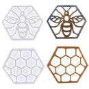 Coaster Molds - 2pcs Bee Honeycomb Tableware Mats Silicone Hexagon Molds Newly