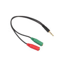 3.5mm Stereo Audio Male to 2 Female Headphone/Mic Y Splitter Cable Newly