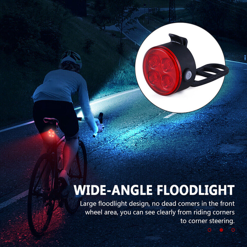 #A LED Mountain Bike Taillight Headlight USB Charging Cycling Safety Warning Lam